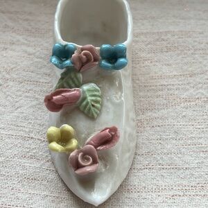 Vintage floral Ceramic Shoe Decor